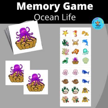 Ocean Life Memory Game By Edutime Teachers Pay Teachers