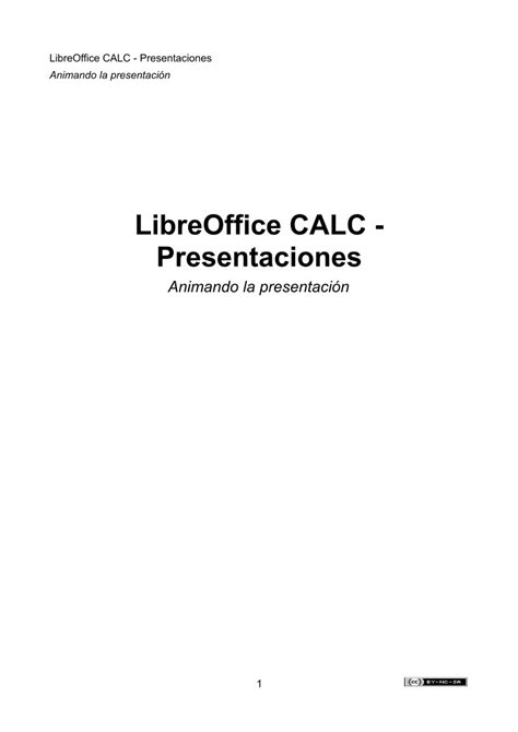 Pdf De Programaci N Libreoffice Calc Presentaciones Animando La