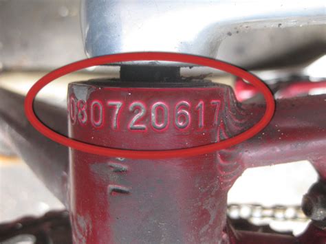 Bicycle Frame Serial Number Identification