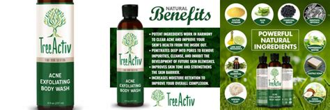 Treeactiv Acne Exfoliating Body Wash Natural Treatment For Back Chest