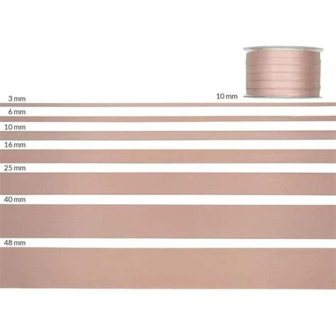 Ruban Satin Double Face Tissu Italien Rose Saumon 10 Mm X 25 M