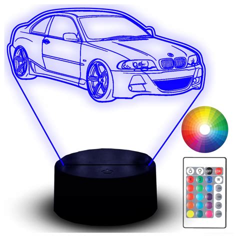 LAMPKA NOCNA LED PREZENT ZESTAW DLA FANA BMW E46 AUTO SAMOCHÓD 3D IMIĘ