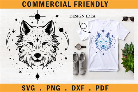 Celestial Wolf Svg Tribal Wolf Tattoo Graphic By Redearth And Gumtrees