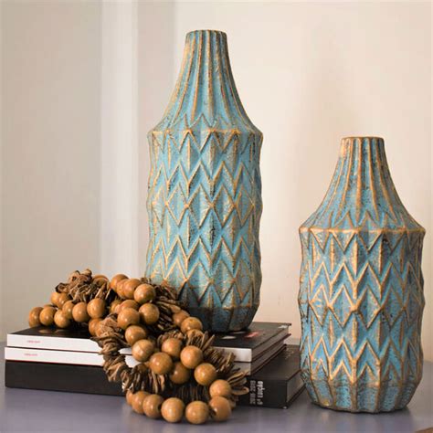 Vaso De Ceramica Decorativo - Vaso De Cerâmica Decorativo Para Flores Azul Quintta P 28 Cm | Leroy Merlin