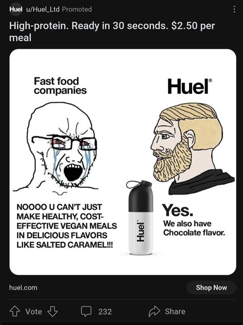 Huel Soyjak Vs Chad R Commercialsihate