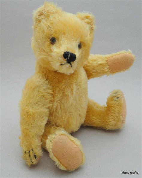 Steiff Original Teddy Bear Cm Gold Blonde Mohair Plush S Vtg