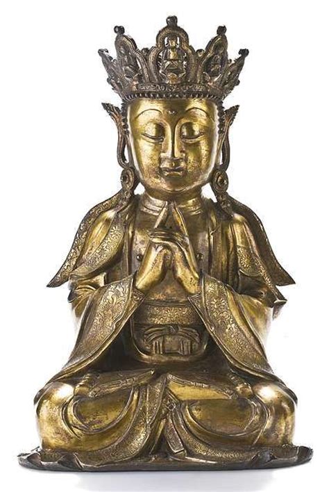 A Fine Gilt Bronze Figure Of A Bodhisattva Possibly Samantabhadra