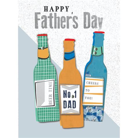 No1 Dad Beer Time Embellished Fathers Day Card Love Kates