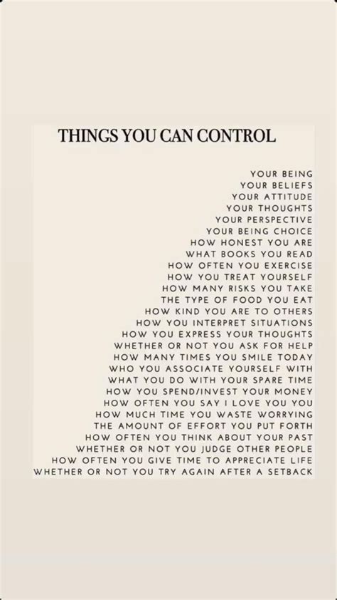 Things You Can Control Inspirational Quotes Positive Quotes