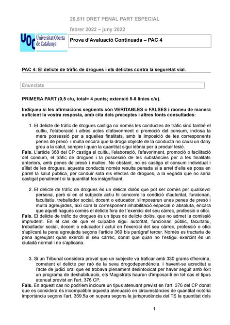 Pac Dret Penal Part Especial Practica Dret Penal Part