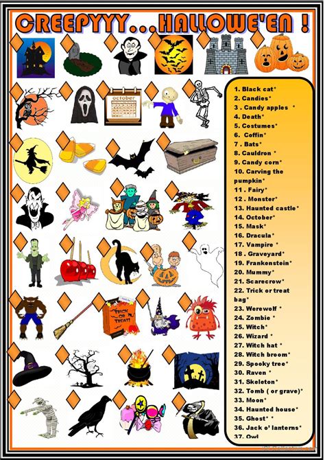 Creepyy Halloween Matching Pictur… English Esl Worksheets Pdf And Doc