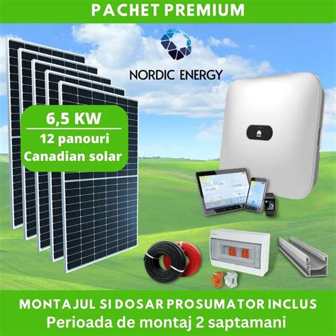 PACHET PREMIUM Sistem Kit Fotovoltaic Prosumator ON GRID 6 5 KW