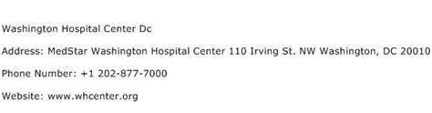 Washington Hospital Center Dc Address, Contact Number of Washington ...