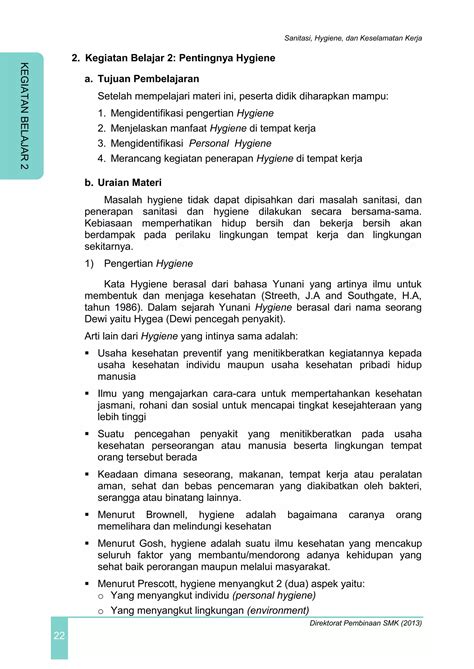 Buku Sanitasi Hygiene Dan Keselamatan Kerja Pdf