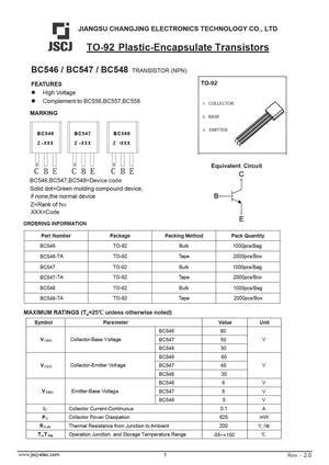 BC548 Datasheet, Equivalent, Cross Reference Search. Transistor Catalog