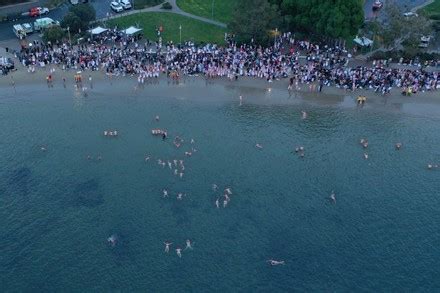 Swimmers Participate Annual Nude Winter Solstice Editorial Stock Photo