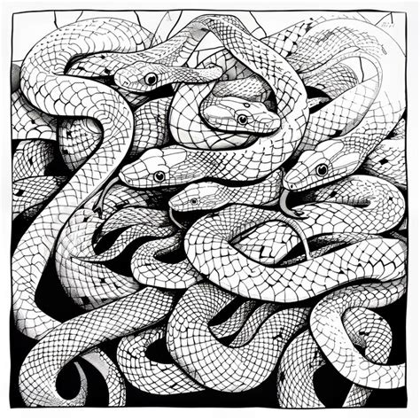 Page Black White Snake Drawings Pictures