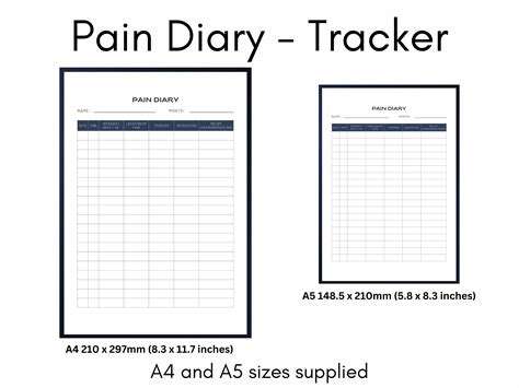 Printable Digital Pain Diary And Symptom Tracker 2 Page Etsy