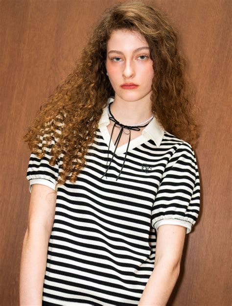 Musinsa General Idea Open Collar Stripe Puff T Shirt Black Wbd L