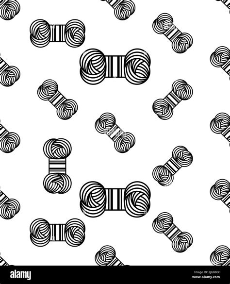 Yarn Icon Seamless Pattern Interlocked Fibres Long Length Ball Vector