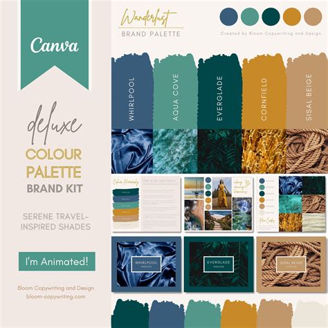 Deluxe Brand Palette Editable Canva Colour Palette With Hex Codes Small