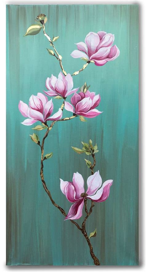 Magnolia Painting Original Art Branch Magnolia Art Magnolia Artwork