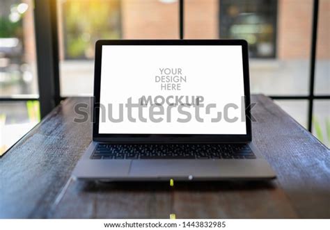 Mockup Business Man Using Laptop Screen Stock Photo 1443832985