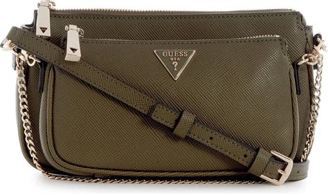 GUESS Women S Alexie Double Pouch Crossbody Olive One Size Amazon Co