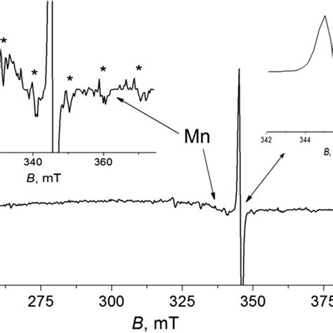 EPR Spectra Of Sample N5 At 77 K Left Insert Enlarged Spectrum Of