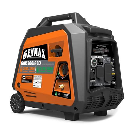 GENMAX Portable Inverter Generator, 3500W Super Quiet Gas or Propane ...