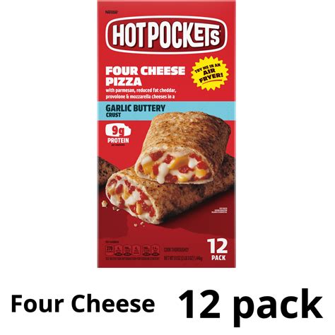 Hot Pockets Frozen Snacks Four Cheese Pizza Garlic Buttery Crust