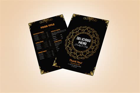 Restaurant or Cafe Menu Card Design :: Behance