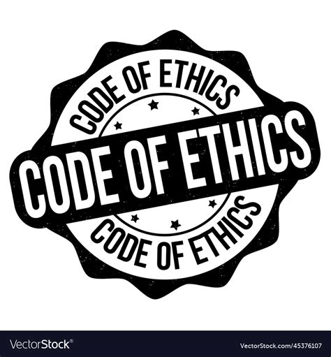 Code Of Ethics Label Or Stamp Royalty Free Vector Image