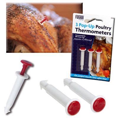 POP-UP POULTRY THERMOMETERS CHICKEN TURKEY BIRD THERMOMETER DISPOSABLE ...