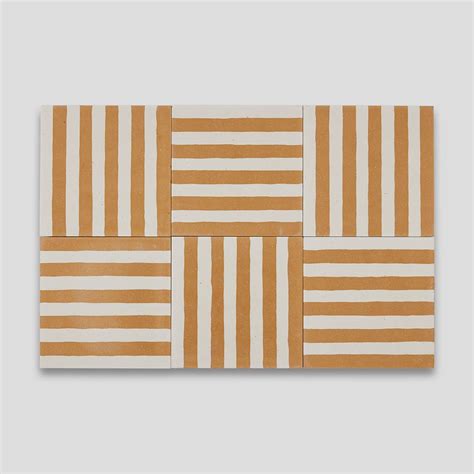 Mustard Stripes Encaustic Cement Tile Otto Tiles Design