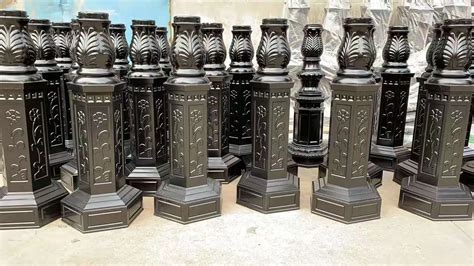 Cast Iron Light Pole Base 3m 2m 1m Cast Aluminum Decorative Street