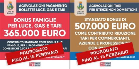 Aversa Sgravi Luce Gas E Tari Per Famiglie E Imprese Proroga Di Un