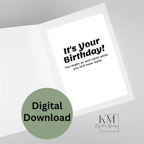 Birthday Card Printable Insert Digital Birthday Card Greeting Card Template Instant Download ...