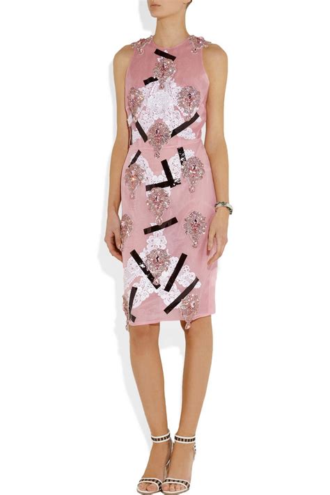 Christopher Kane Lace And Crystal Appliquéd Silk Organza Dress Net