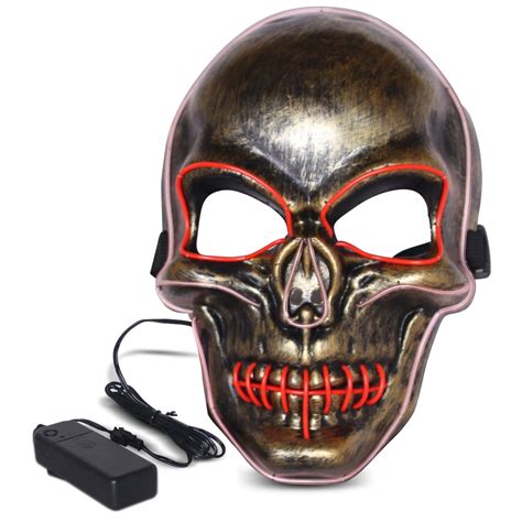 Halloween Led Mask Purge Masks With Lighten El Wires Scary Light Up