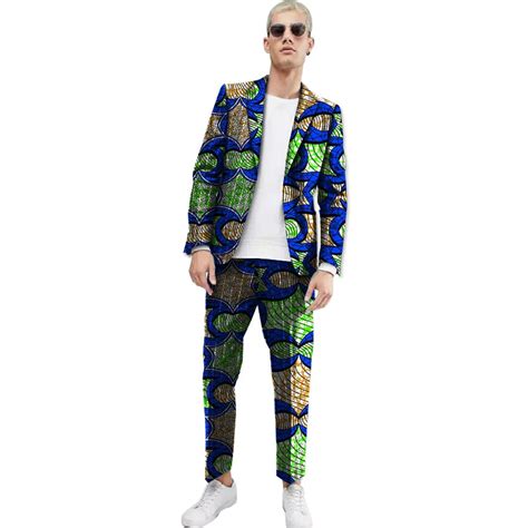 Africa Style Clothing Dashiki Print Suit Jacket And Pants Together Men