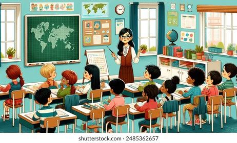 Teacher Students Classroom Clipart AI-generated image 2485362657 ...