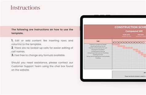 Construction Schedule Template - Download in Excel, Google Sheets ...