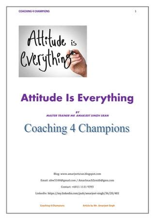 Attitude In Work | PDF