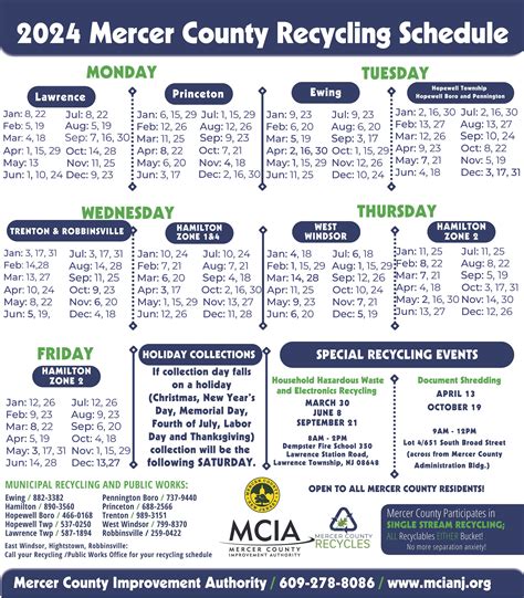 Mercer County Recycling Schedule 2024 Schedule Deena Eveleen