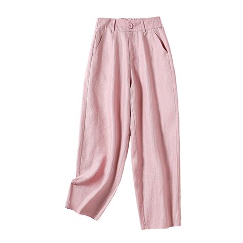 Harem Pants Womens Summer Silk Linen Loose Sickle Pants Little Mans