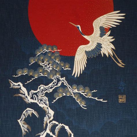 Symbole Japonais Les Grues Tsuru Couleurs Japon