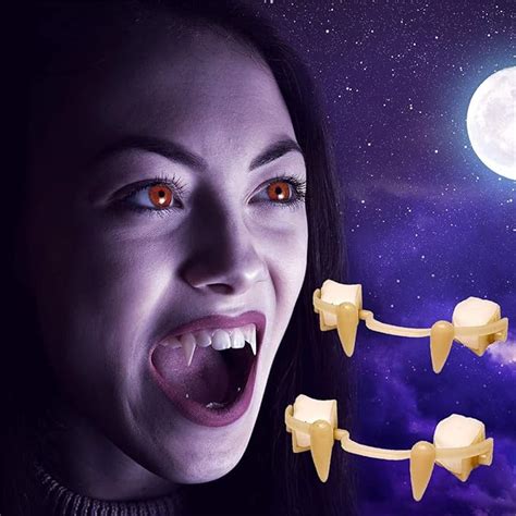 Kmljoee 3 Pairs Retractable Halloween Vampire Fangs Not Scratch The Gums Horrifying Vampire