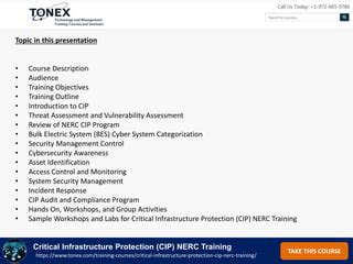 Critical Infrastructure Protection Cip Nerc Training Ppt