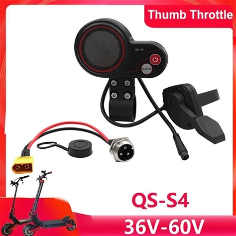 QS S4 36V 60V Thumb Throttle LCD Display Meter Kit XT 60 Cable For Zero